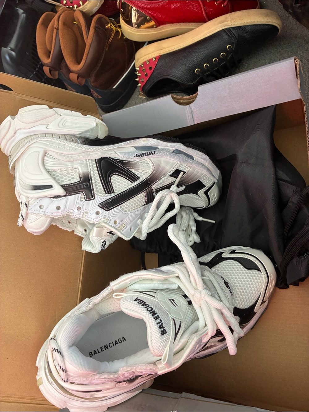 Balenciaga White Gradient &
Black Layered Women's Size 11 Sneakers